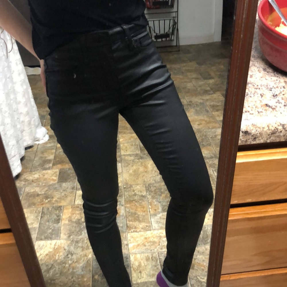 Black Leather skinny jeans